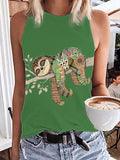 Women's Funny Sloth Collage Print Tank Top