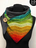 3D Gradient Color Wool Pattern Triangle Scarf Autumn and Winter Daily Matching