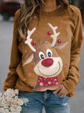 Christmas Reindeer Print Sweatshirt