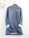 Women's thickened and fleece slim fit warm mid-length top