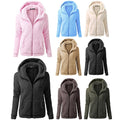 Damen Langarm Kapuzen Full Zip Polarfleecejacke Hoodiejacke Wandern Windjacke Winter Outdoor winddicht weich warm leichte Oberbekleidung Trenchcoat Top Single Slider Klettern Camping