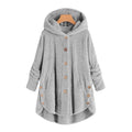 Women Vintage Solid Long Sleeve Hoodie Wool Double-sided Fleece Coat - Buy2 Free Shipping