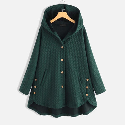 Women Vintage Solid Long Sleeve Hoodie Sweater Coat - Buy2 Free Shipping