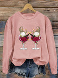 Women's Christmas Wineglass Gnome Sweatshirt