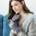 Ladies Suede Classic Plus Velvet Gloves