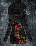 Women's Fashion Print Zip Hoodies-2327