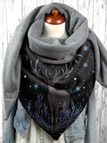 Casual Elk Pattern Triangle Scarf Windproof/Warm