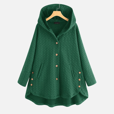 Women Vintage Solid Long Sleeve Hoodie Sweater Coat - Buy2 Free Shipping