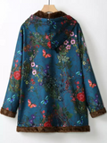 Casual Fluff/Granular Fleece Fabric Floral Teddy Coat