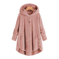 Women Vintage Solid Long Sleeve Hoodie Wool Double-sided Fleece Coat - Buy2 Free Shipping