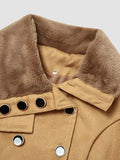 Women's Coat Long Fur With Belt Button Front Asian Size Coat