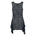 Gothic Skull Lace Tank Top And Flare Skirt Pants