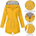 Women's Raincoats Windbreaker Rain Jacket Waterproof Lightweight Outdoor Long Hooded Trench Coats Top Thermal Warm Windproof Breathable Cargo Camping Climbing Hunting Fishing Travel