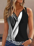 Women's Tank Top Black Red Purple Graphic Button Print Sleeveless Casual Basic V Neck Regular S