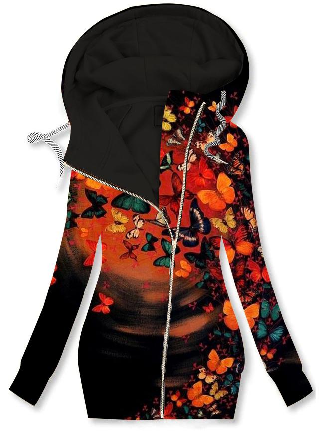 Women's vintage butterfly print Casual Sweatshirt