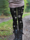 Women's Winter Snowflake Print Thermal Leggings