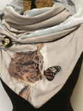 Cat print scarf and shawl