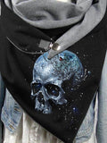 Punk skull print casual scarf and shawl