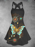 Women's Butterfly Lace Art Design Casual Mini Dress