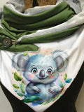 Cute Koala Casual Print Scarf