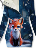 Women's Winter Snowflake Fox Art Print Casual Sweatshirt