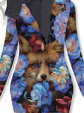 Women's Art Flower Fox Casual Sweatjacken