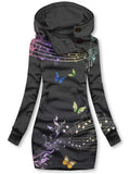 Butterfly Note Casual Print Sweatshirt