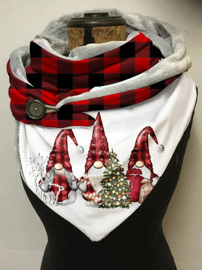 Christmas Gnome Thermal Fleece Casual Scarf and Shawl