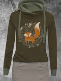 Women's Fox Casual Print Sweatshirt Dress