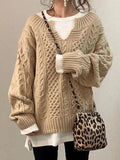 Women's Hemp Pattern Sweater Casual Knit Sweater