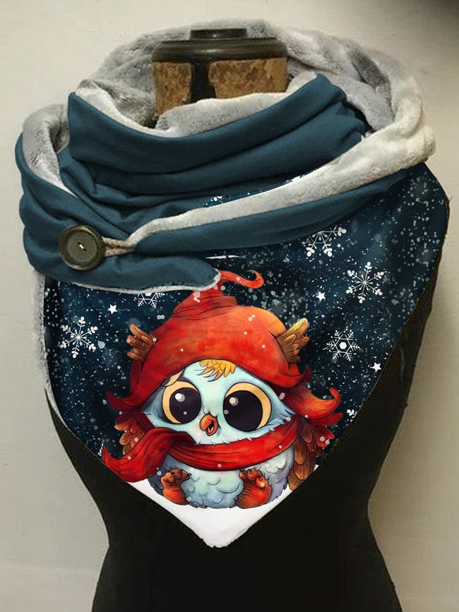 Winter Owl Snowflake Casual Scarf and Shawl