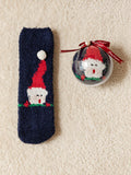 Christmas Ball Coral Fleece Socks Gift Box Christmas Gift Thickened Cartoon Sleep Socks