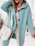 Ladies Hooded Knitted Commuter Loose Cardigan