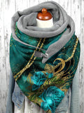 Floral Gold Foil Art Casual Print Scarf