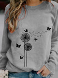 Women's Dandelion Print Casual Sweatshirt