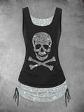 Women's Skull Art Print Casual Tank Top