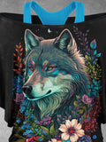 Women's Wolf Art Design Two Piece Suit Top