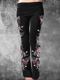 Women's Vintage Skull Butterflies Art Printed Pants