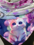 Cute Flower Cat Art Pattern Scarf Scarves