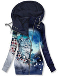 Women's Wolf Art Casual Sweatjacken