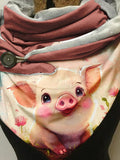 Cute Pig Casual Print Scarf