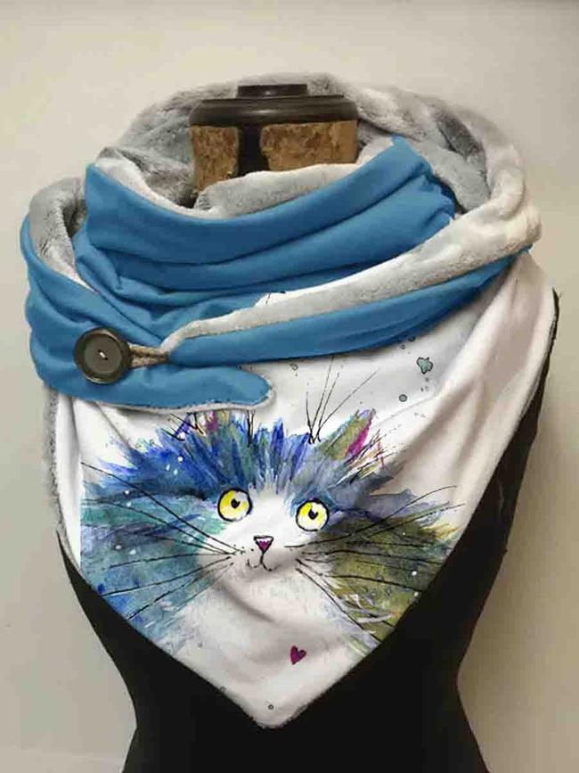 Women's Cat Art Casual Wrap Scarf