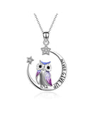 Creative Oil Dripping Diamond Star Owl Ladies Necklace