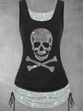 Women's Skull Art Print Casual Tank Top