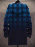 Men's Art Plaid Print Plush Thick Loose Long-Sleeved Coat Cardigan