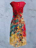 Women's Butterfly Artistic Design Print Maxi Dress