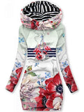 Women's Flower Art Print Sweatjacke