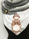 Owl Print Casual Scarf and Shawl