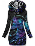 Women's Winter Wolf Print Casual Sports Hoodie