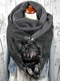 Winter Funny Wolf Warm Triangle Scarf